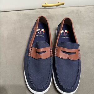 Cole Haan Blue and Brown Loafers Slip-Ons